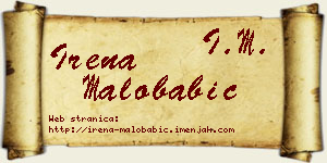 Irena Malobabić vizit kartica